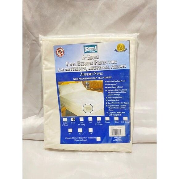 Bedbug Solution Vinyl Mattress Box Spring or Pillows Encasement Twin Size - Picture 2 of 8